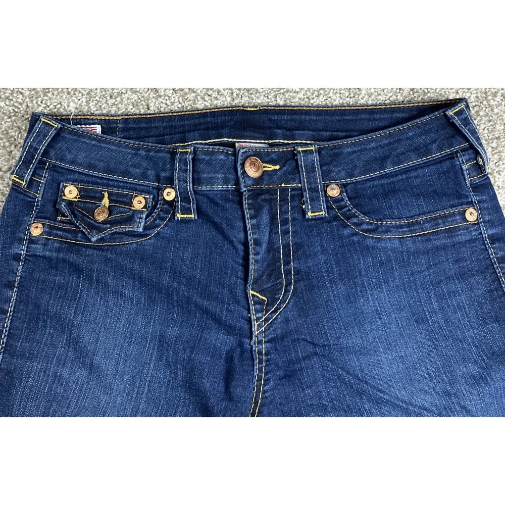 True Religion Serena Skinny Jeans Size 32 USA Made Dark Wash Stretch Fits 33x30